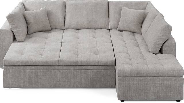 Cindy Crawford Home Sheridan Square Gray 5 Pc Sleeper Sectional Living Room - Thumbnail - Image 8