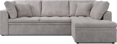2 pc right arm chaise sleeper sectional