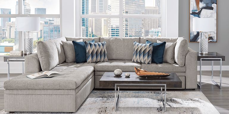 Cindy Crawford Home Sheridan Square Gray 2 Pc Sleeper Sectional
