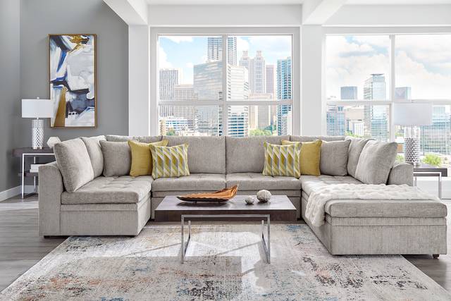 Sheridan Square Gray 3 Pc Sleeper Sectional - Thumbnail - Image 2