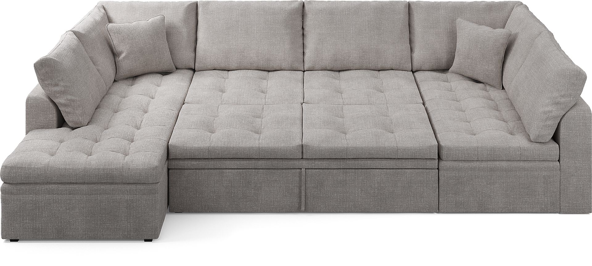 Sheridan Square Gray 3 Pc Sleeper Sectional - Image 7