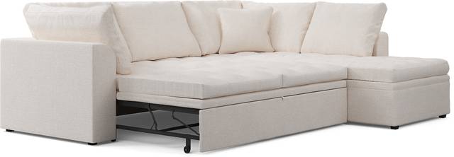 Sheridan Square Off-White 4 Pc Sleeper Sectional Living Room - Thumbnail - Image 5