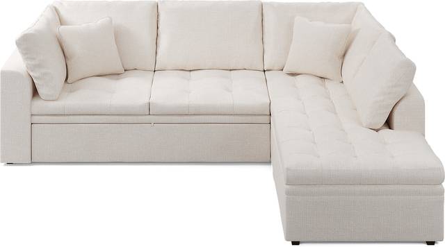Sheridan Square Off-White 4 Pc Sleeper Sectional Living Room - Thumbnail - Image 6