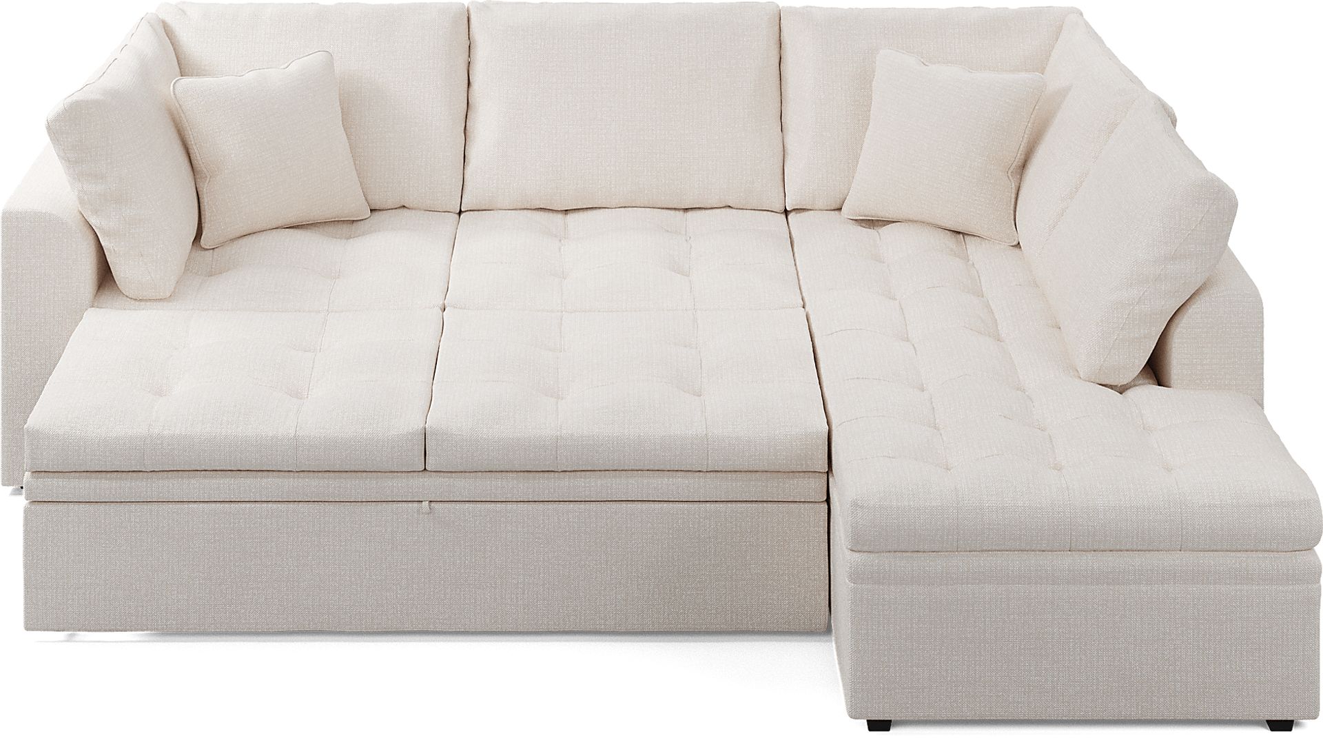 Sheridan Square Off-White 2 Pc Sleeper Sectional - Image 7