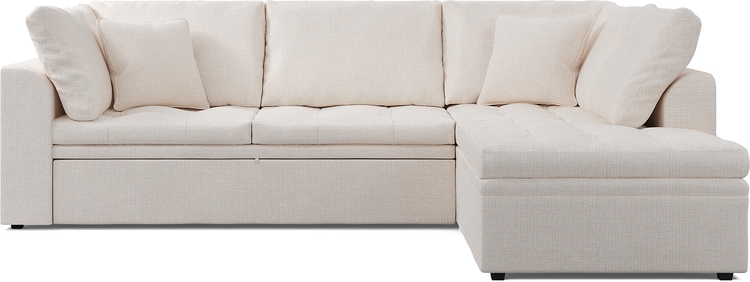 2 pc right arm chaise sleeper sectional
