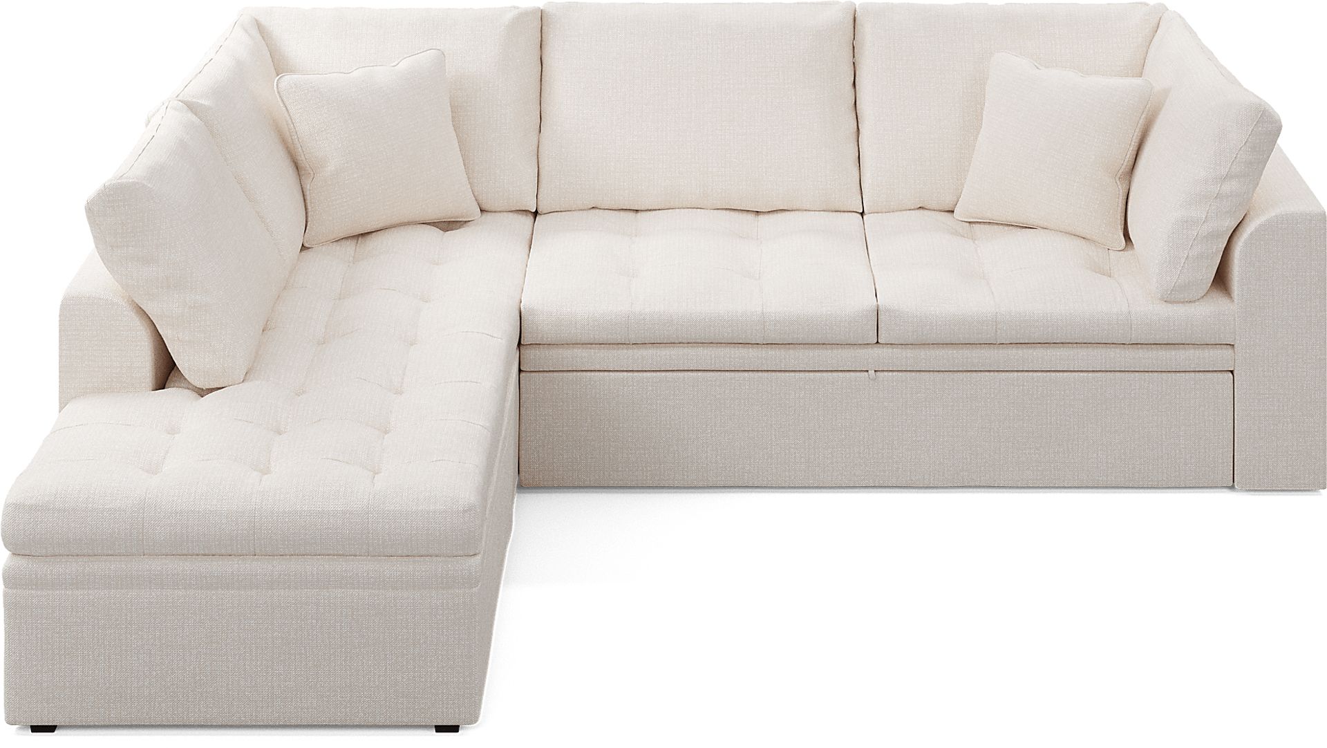 Sheridan Square Off-White 4 Pc Sleeper Sectional Living Room - Image 4