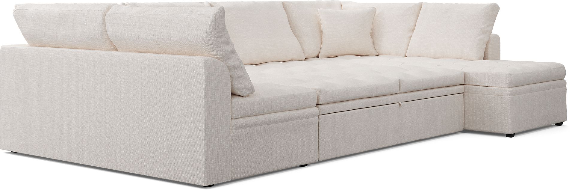 Sheridan Square Off-White 5 Pc Sleeper Sectional Living Room - Image 5