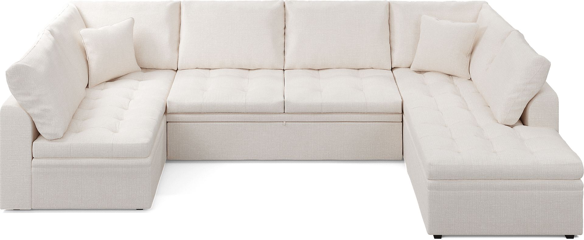Sheridan Square Off-White 5 Pc Sleeper Sectional Living Room - Image 6