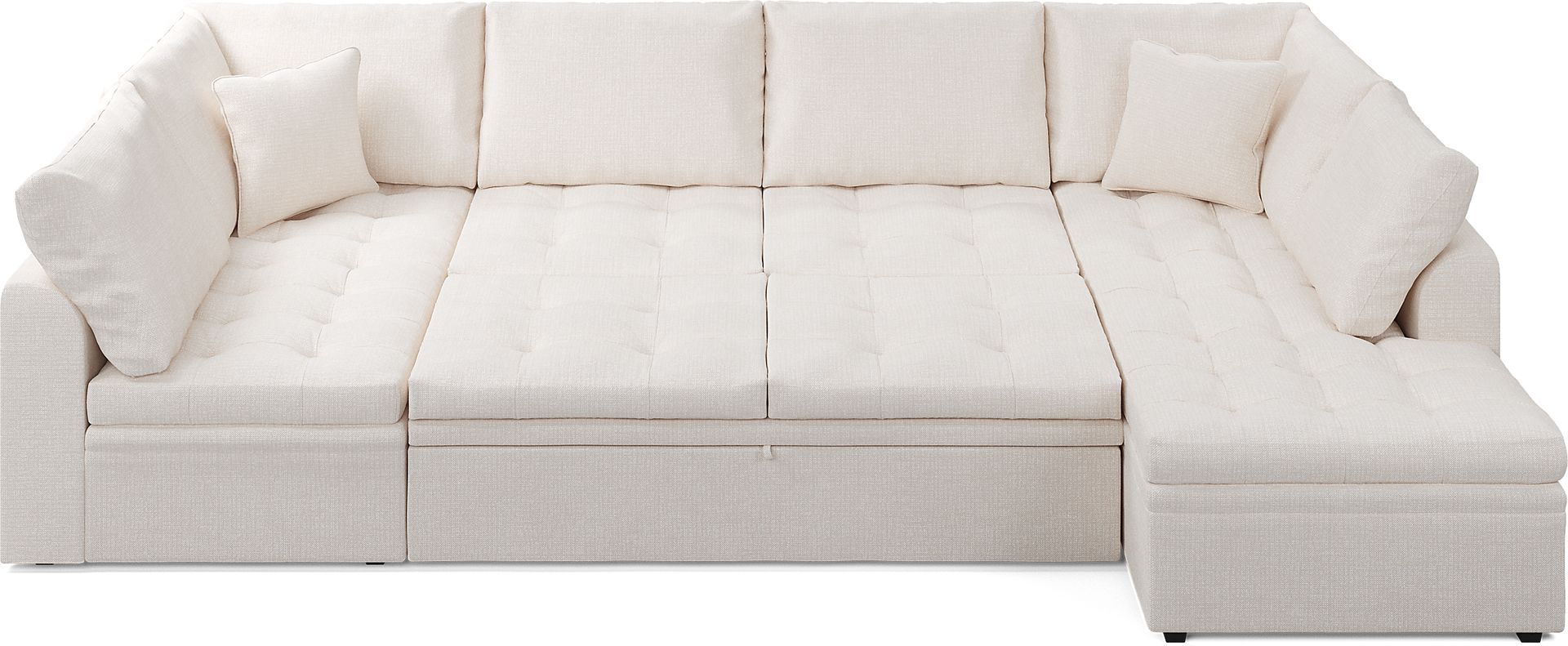 Sheridan Square Off-White 5 Pc Sleeper Sectional Living Room - Image 7