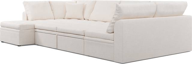 Sheridan Square Off-White 6 Pc Sleeper Sectional Living Room - Thumbnail - Image 7