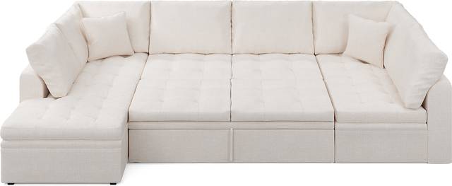 Sheridan Square Off-White 6 Pc Sleeper Sectional Living Room - Thumbnail - Image 9