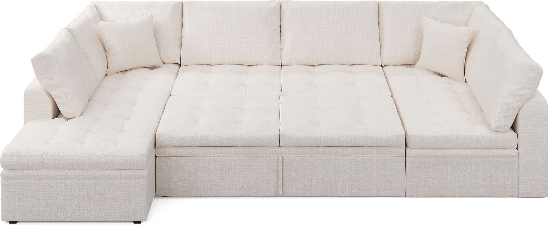 Sheridan Square Off-White 3 Pc Sleeper Sectional - Image 7