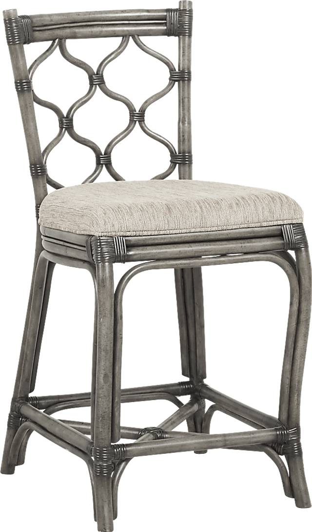 Cindy Crawford Home Shorecrest Gray Counter Height Stool - Thumbnail - Image 1