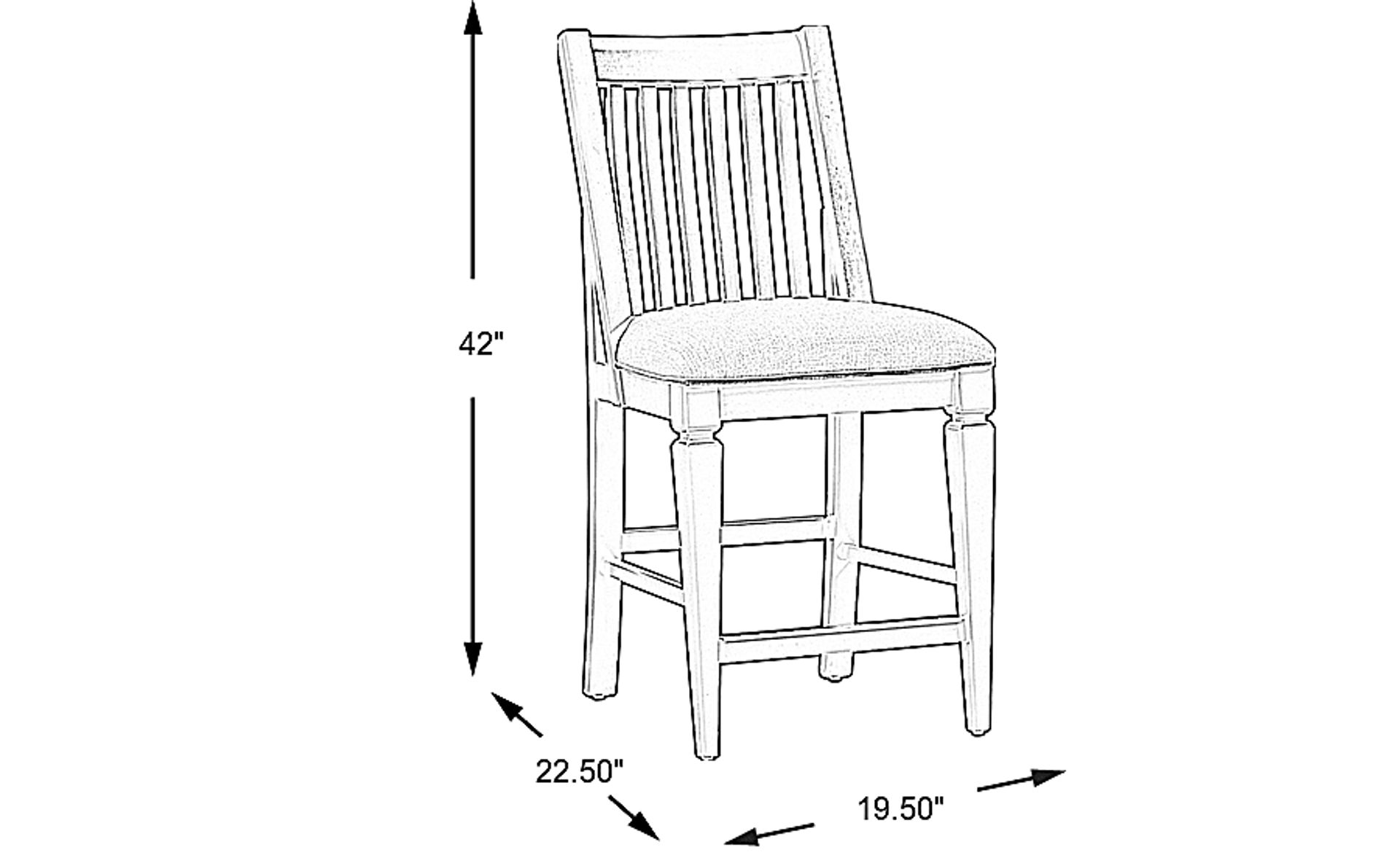 Dimension Image. Please refer to the Dimension Tab on this page for dimension details.