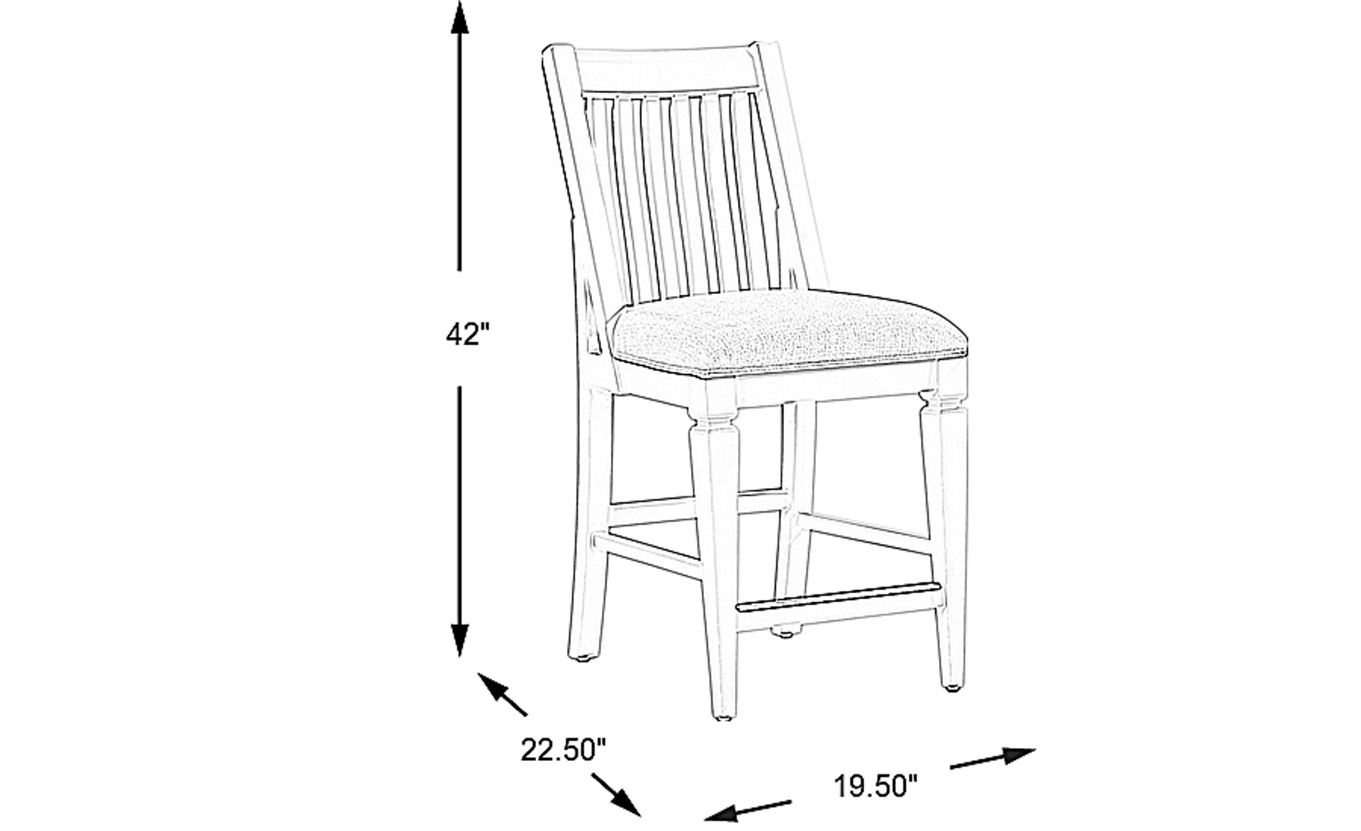 Dimension Image. Please refer to the Dimension Tab on this page for dimension details.