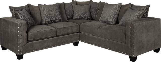 Cindy Crawford Home Sidney Road Gray 2 Pc Sectional - Thumbnail - Image 1