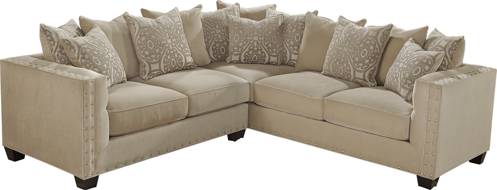 Cindy Crawford Home Sidney Road Taupe 2 Pc Sectional - Image 1