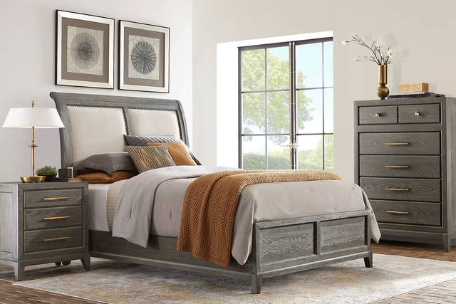 Cindy Crawford Home Kailey Park Charcoal 5 Pc King Sleigh Bedroom - Thumbnail - Image 1