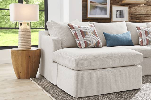Soho Loft Beige Slipcover Chaise Sofa - Thumbnail - Image 3