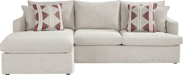 Soho Loft Beige Slipcover Chaise Sofa - Thumbnail - Image 1