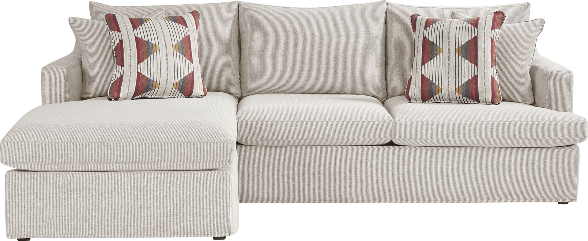 Soho Loft Beige Slipcover Chaise Sofa - Image 1