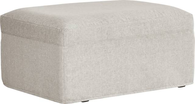 Soho Loft Beige Slipcover Ottoman - Thumbnail - Image 2