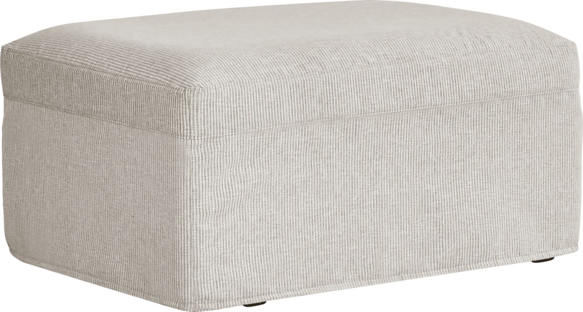 Soho Loft Beige Slipcover Ottoman - Image 2