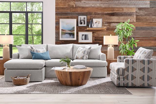 Soho Loft Gray Slipcover Chaise Sofa - Thumbnail - Image 2