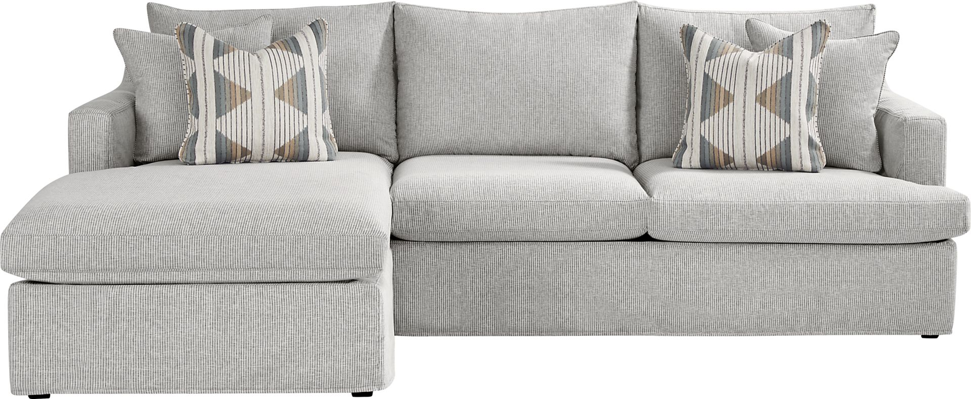 Soho Loft Gray Slipcover 4 Pc Sectional Living Room - Image 2