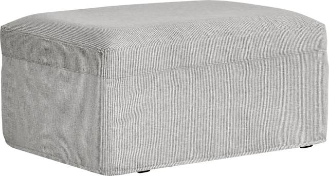Soho Loft Gray Slipcover Ottoman - Thumbnail - Image 2
