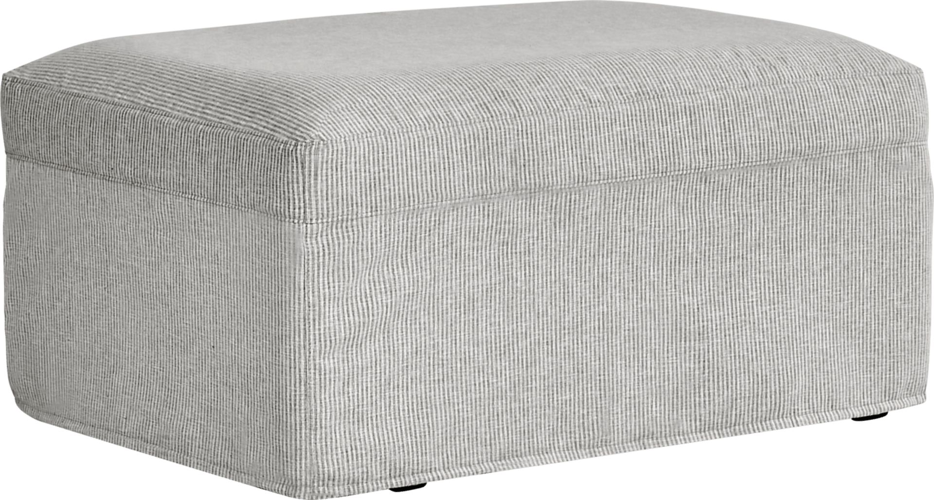 Soho Loft Gray Slipcover Ottoman - Image 2