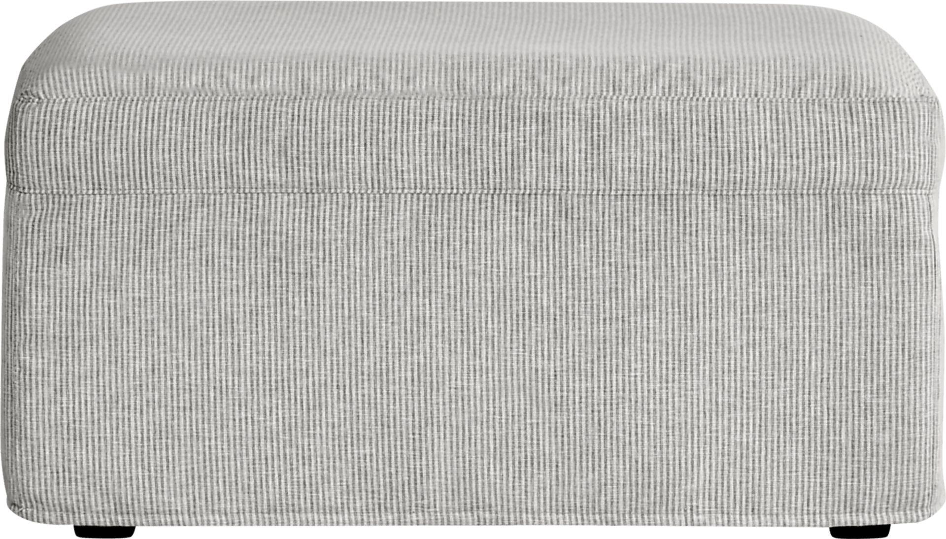 Soho Loft Gray Slipcover Ottoman - Image 1