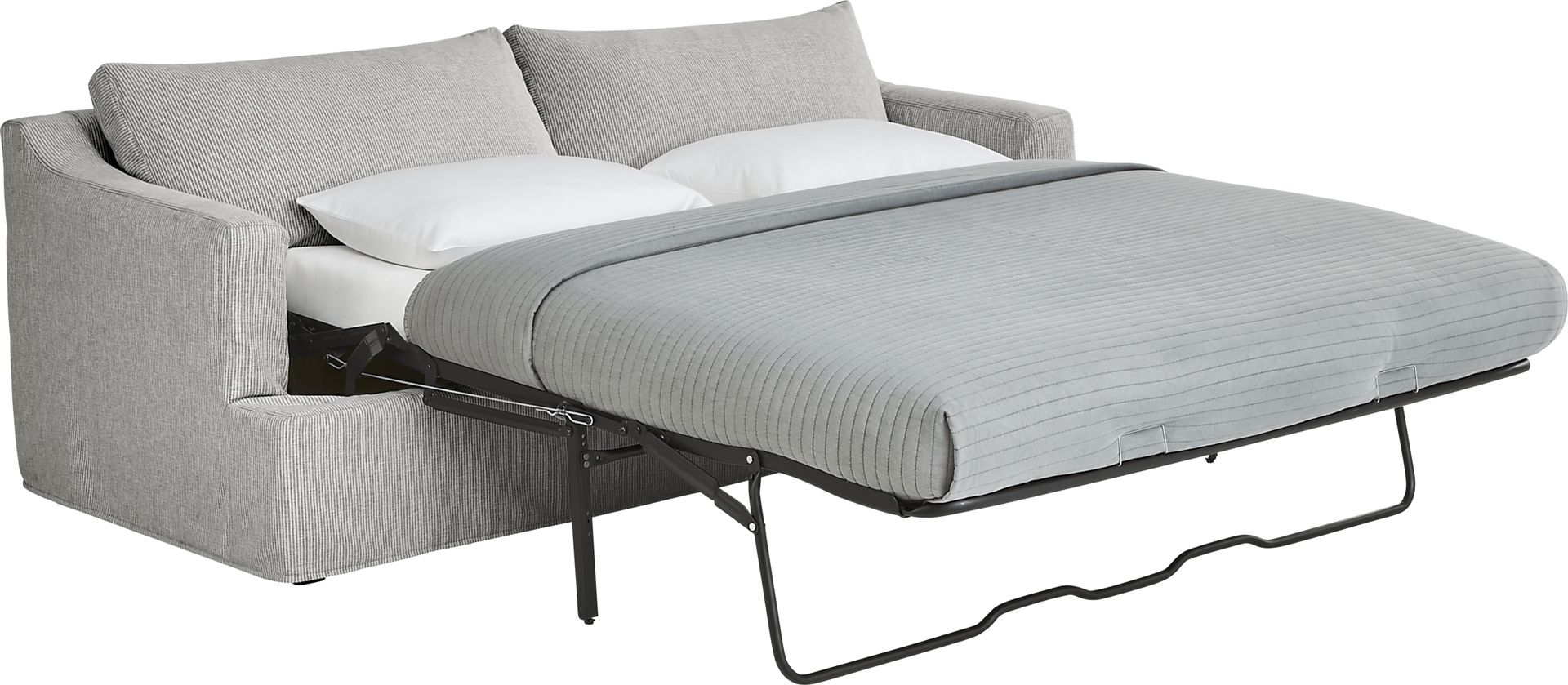 Soho Loft Gray Slipcover 8 Pc Living Room with Sleeper Sofa - Image 3