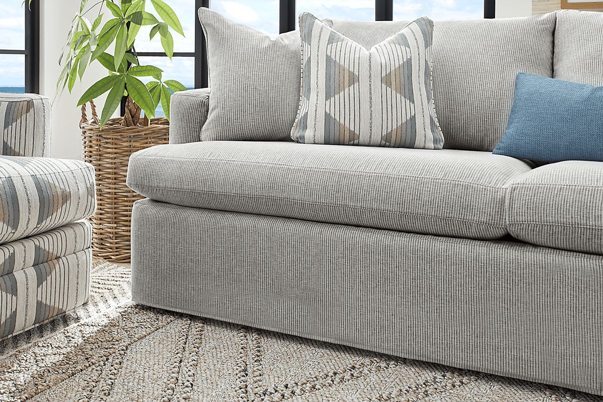 Cindy Crawford Soho Loft Gray Cotton,Polyester Fabric Sofa Rooms to Go