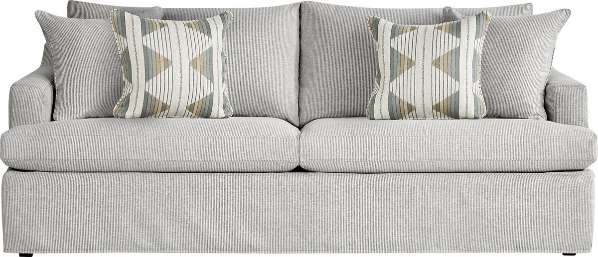 Cindy Crawford Soho Loft Gray Cotton,Polyester Fabric Sofa Rooms to Go