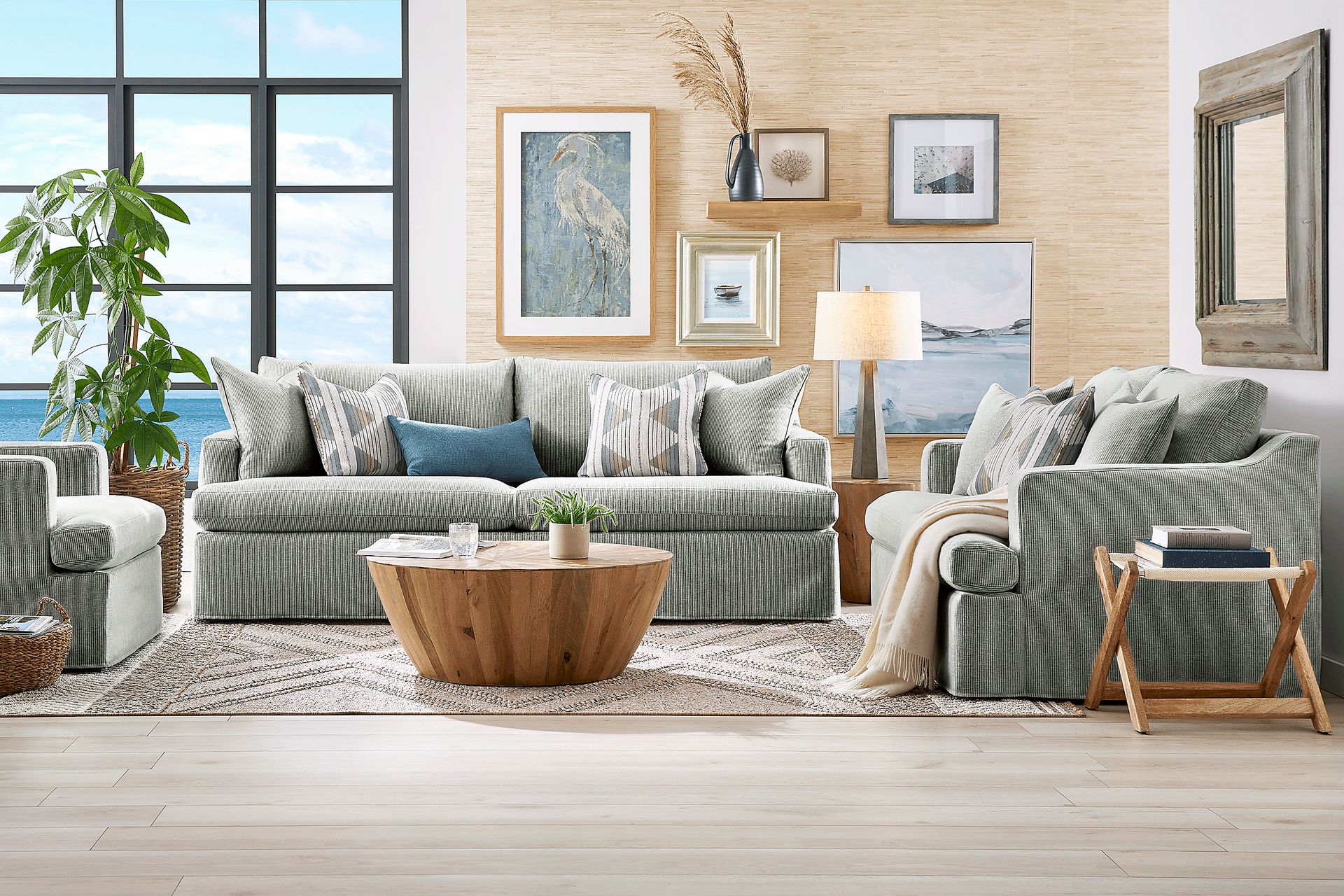 Soho Loft Green Slipcover 5 Pc Living Room - Image 1