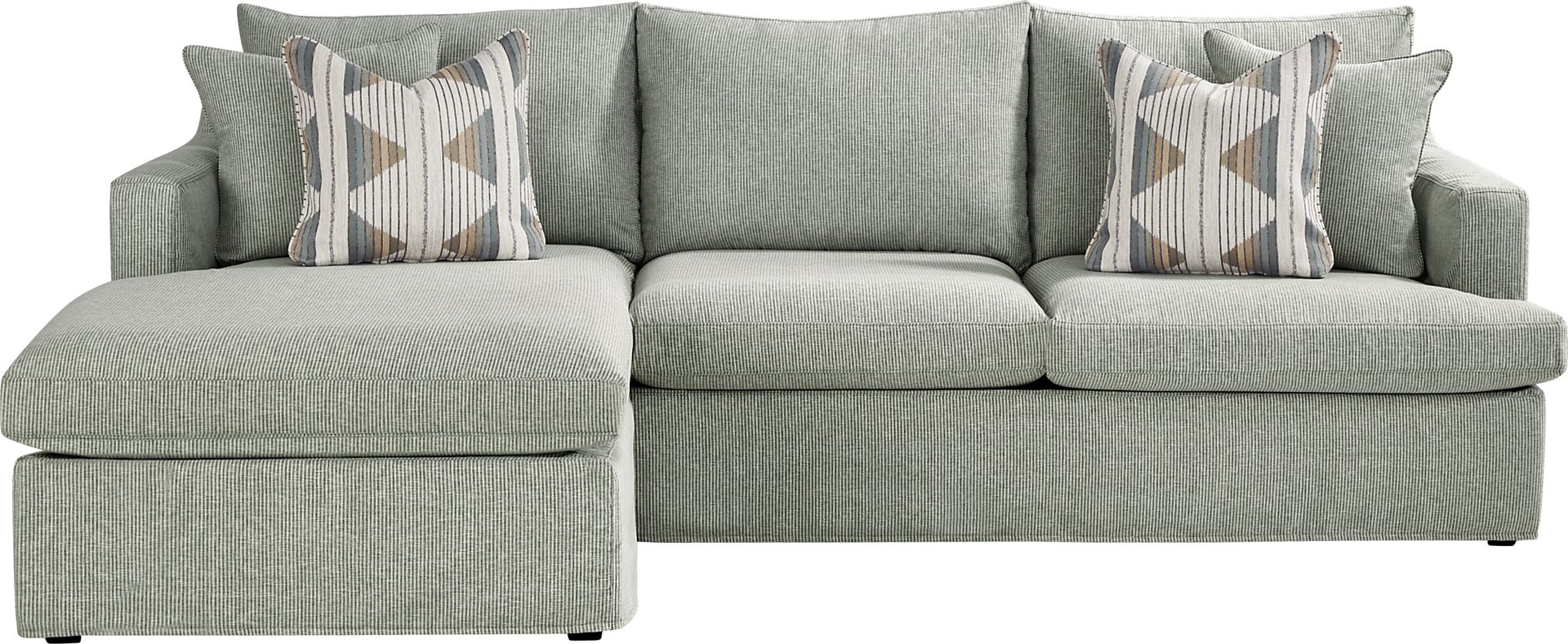 Soho Loft Green Slipcover 4 Pc Sectional Living Room - Image 2