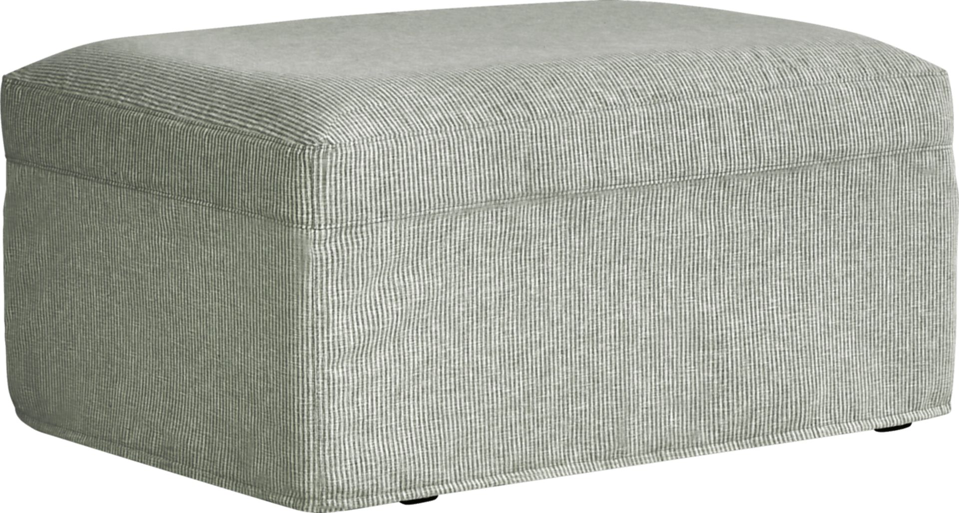 Soho Loft Green Slipcover Ottoman - Image 2