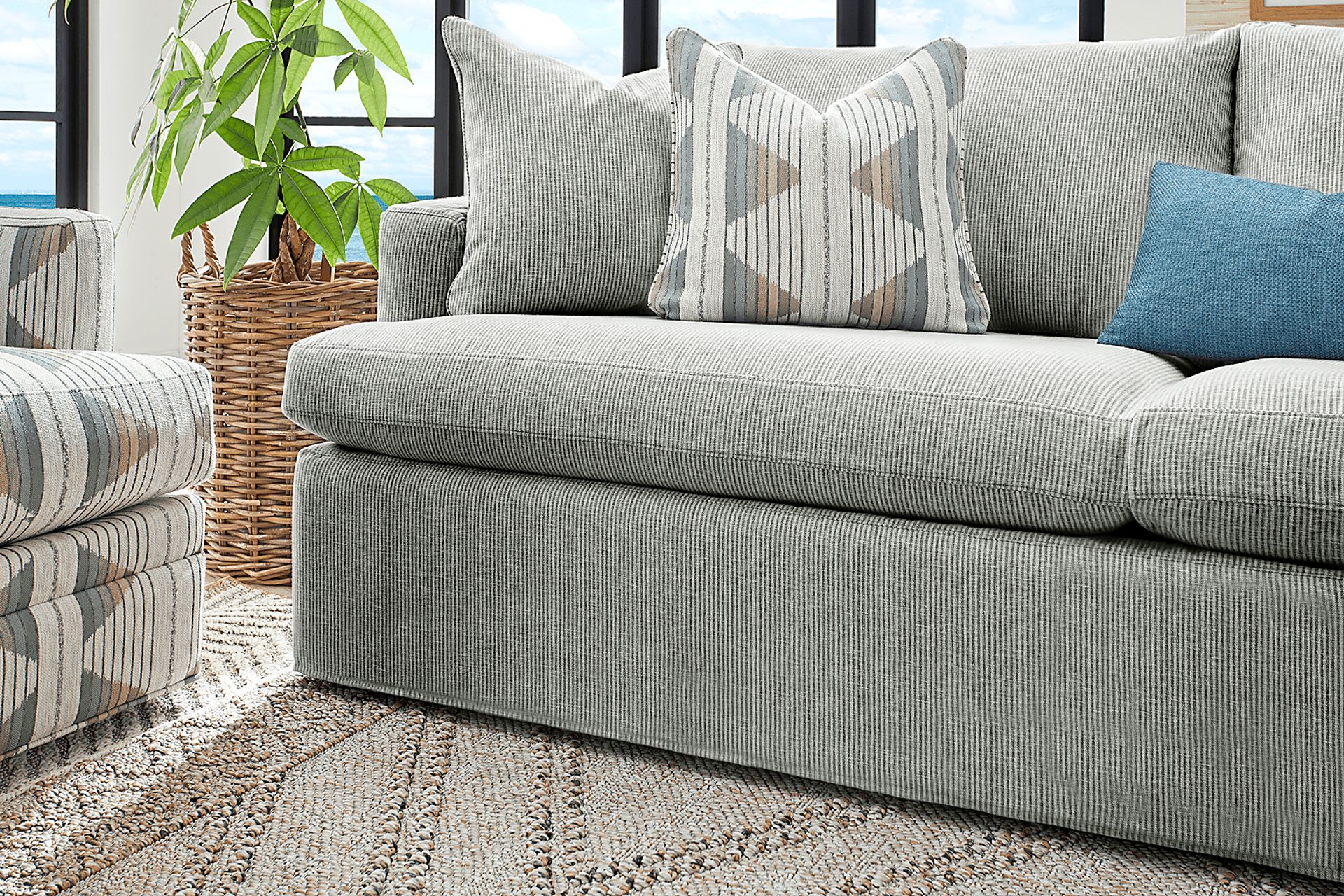 Soho Loft Green Slipcover Sleeper Sofa - Image 4