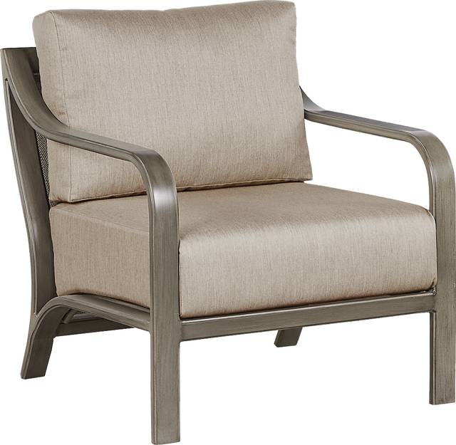 Cindy Crawford Home St. Lucia Champagne Outdoor Chair with Mushroom Cushions - Thumbnail - Image 1