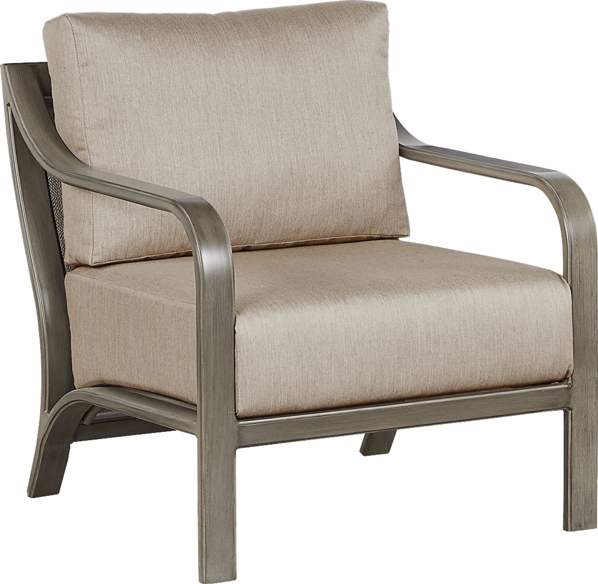 Cindy Crawford Home St. Lucia Champagne Outdoor Chair with Mushroom Cushions - Image 1
