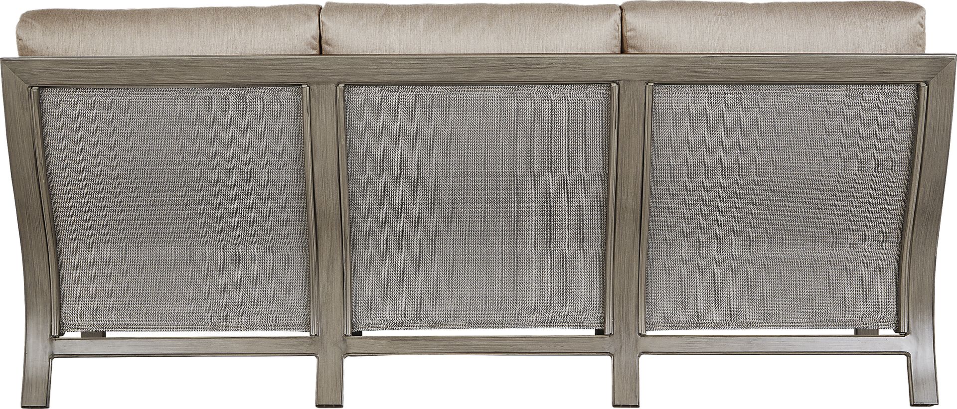 Cindy Crawford Home St. Lucia Champagne Outdoor Sofa with Mushroom Cushions - Image 3
