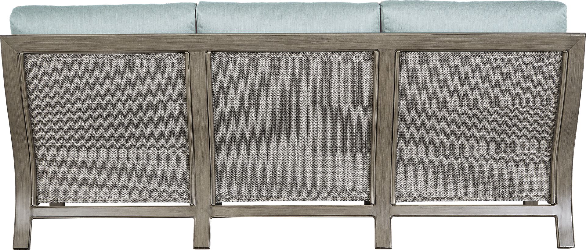 Cindy Crawford Home St. Lucia Champagne Outdoor Sofa with Seafoam Cushions - Image 3