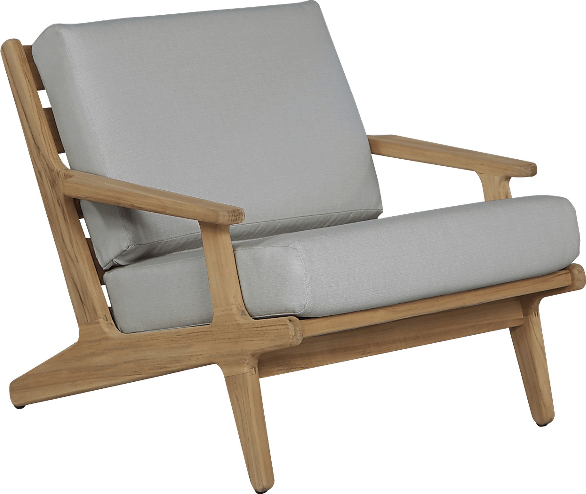 Cindy Crawford Home Sydney Teak Outdoor Chair with Pewter Cushions - Image 1