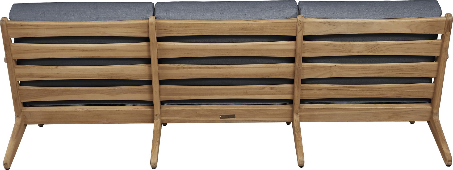 Cindy Crawford Home Sydney Teak Outdoor Sofa with Denim Cushions - Image 2