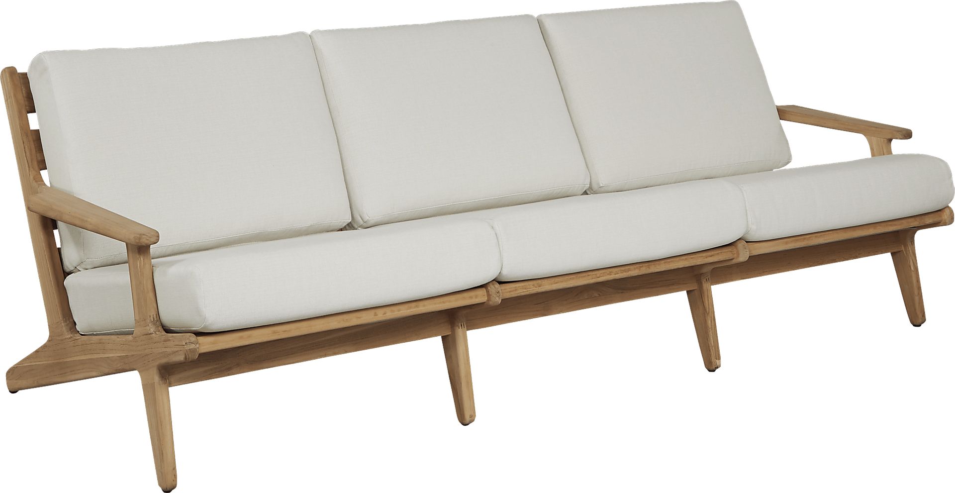 Cindy Crawford Home Sydney Teak Outdoor Sofa with Sand Cushions - Image 3