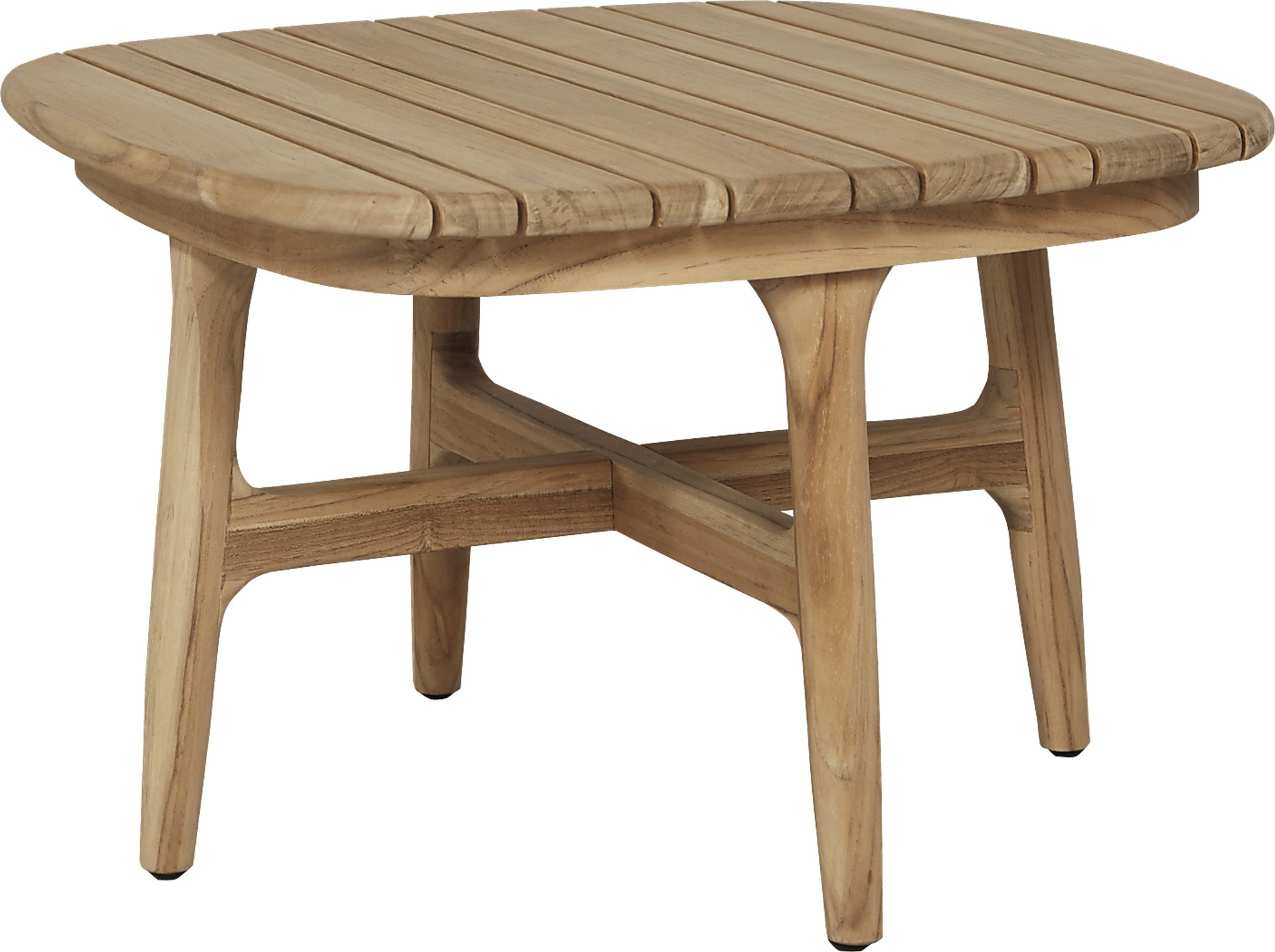 Cindy Crawford Home Sydney Teak Tan Outdoor End Table - Image 1
