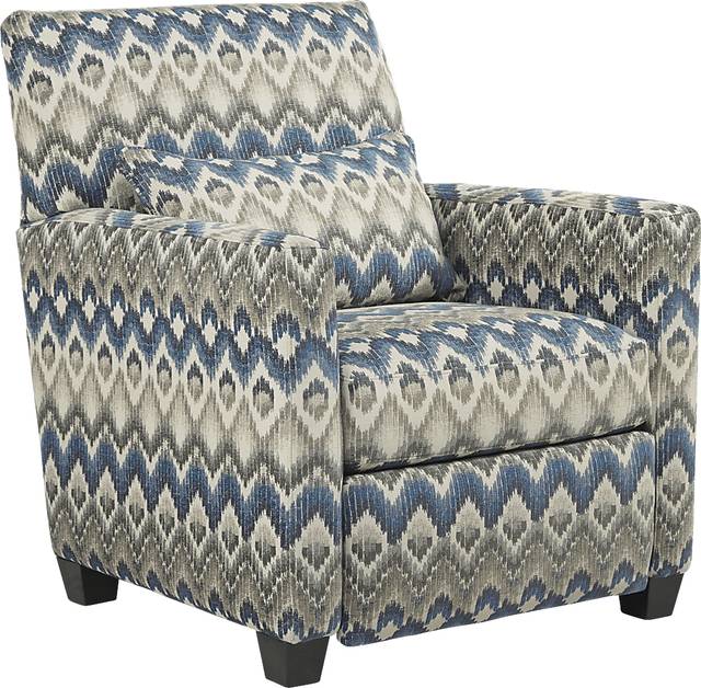 Cindy Crawford Home Telluride Falls Denim Pushback Recliner - Thumbnail - Image 1