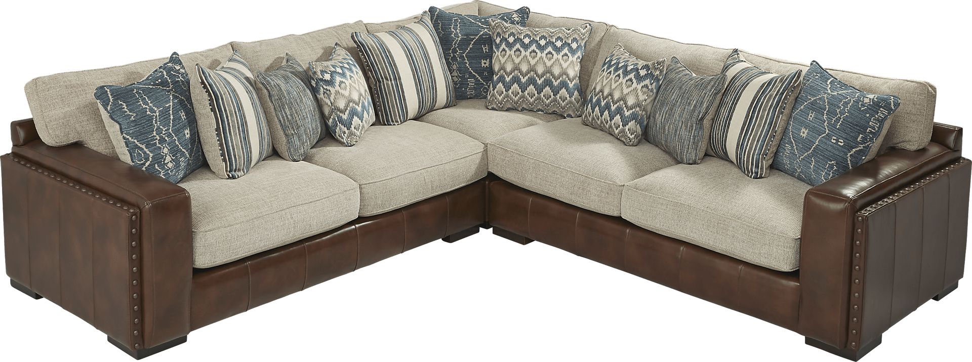 Cindy Crawford Home Telluride Falls Sand 6 Pc Sectional Living Room - Image 3