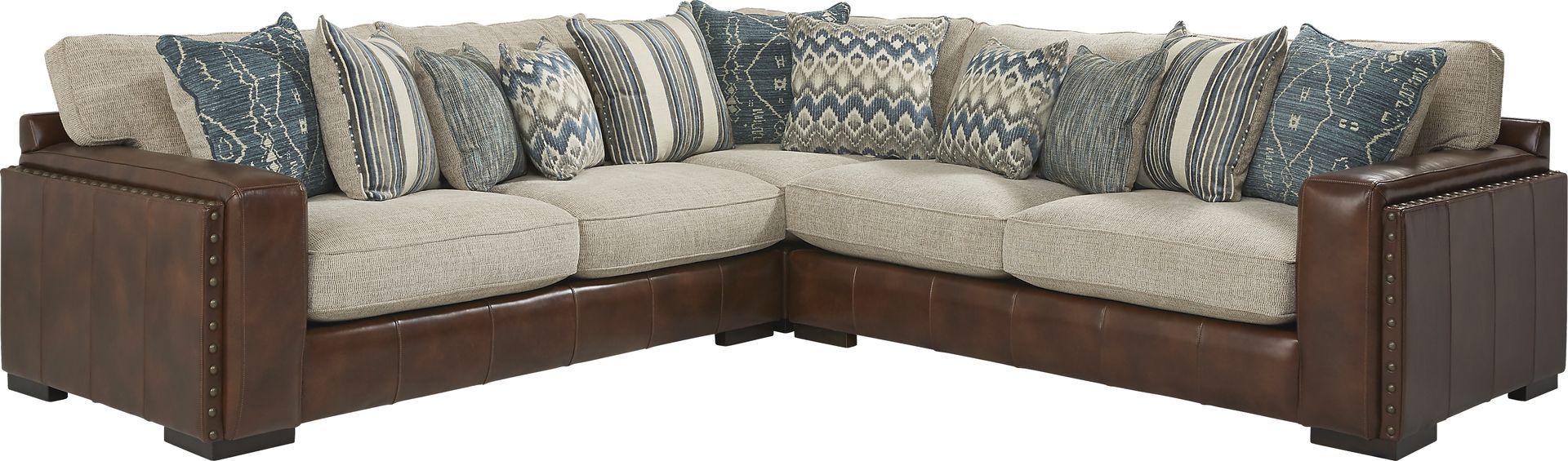 Cindy Crawford Home Telluride Falls Sand 6 Pc Sectional Living Room - Image 2